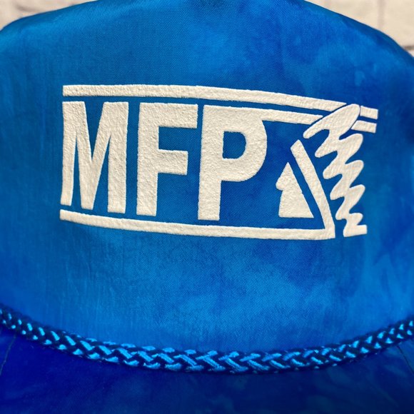 Vintage Nylon Hat Cap Snapback Blue Trucker Rope MFP Mohawk Propane Acid Washed - Picture 6 of 8